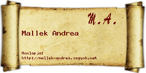 Mallek Andrea névjegykártya